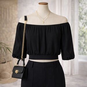 Express Black Off-Shoulder Blouse
